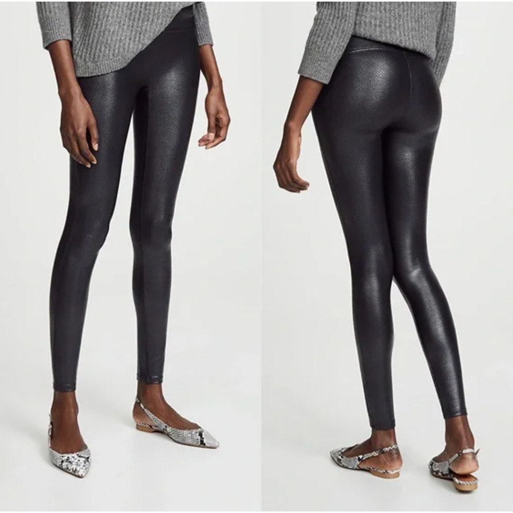 Spanx Black Faux Leather‎ High Rise Leggings